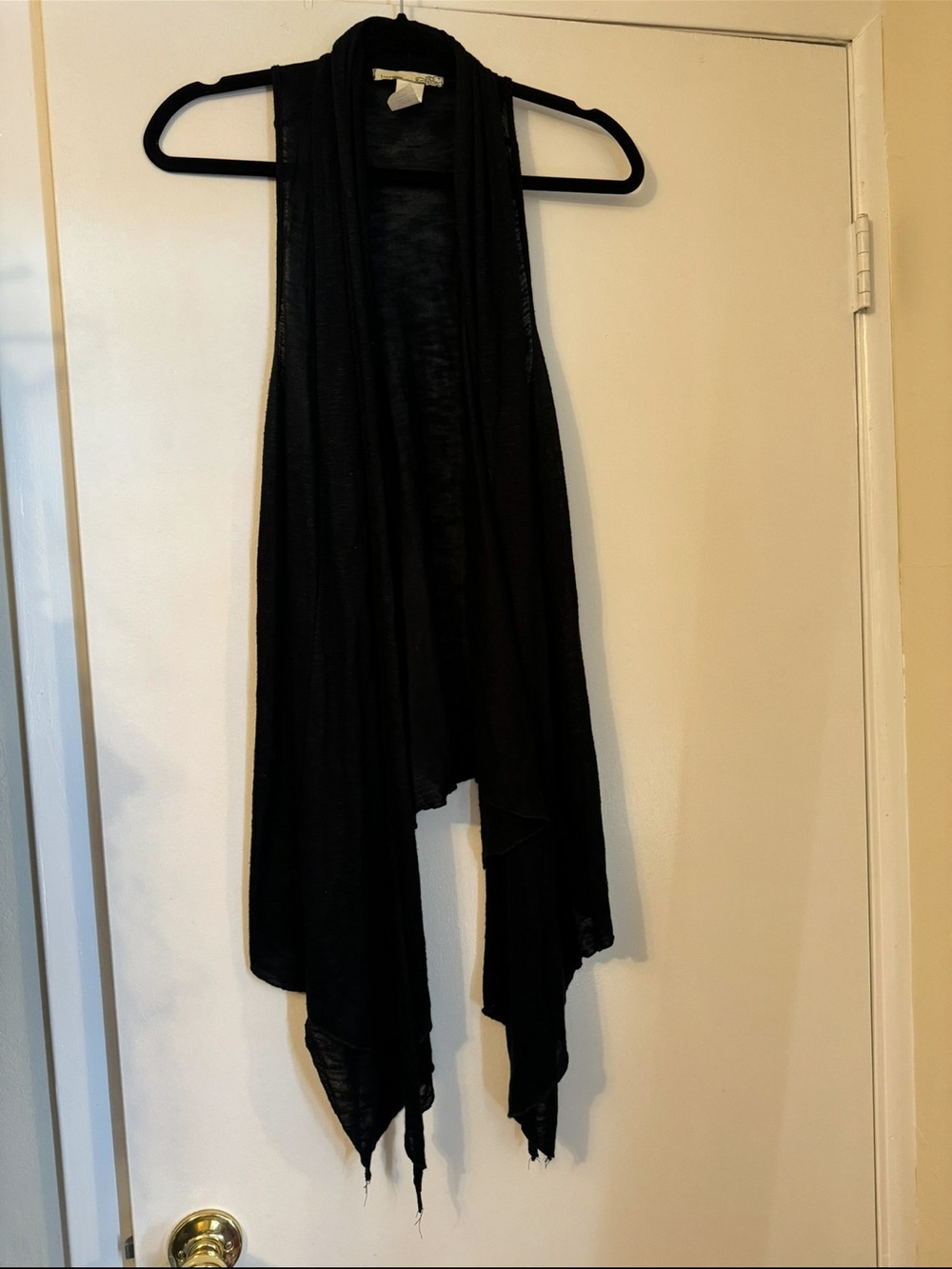Ensemble Black Sleeveless Draped Open-Front Vest size Large